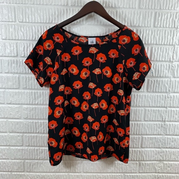 CABI #3251 Flanders Poppy Top Small - Picture 2 of 6